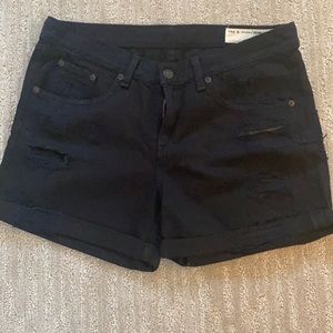 Rag & Bone black denim boyfriend shorts